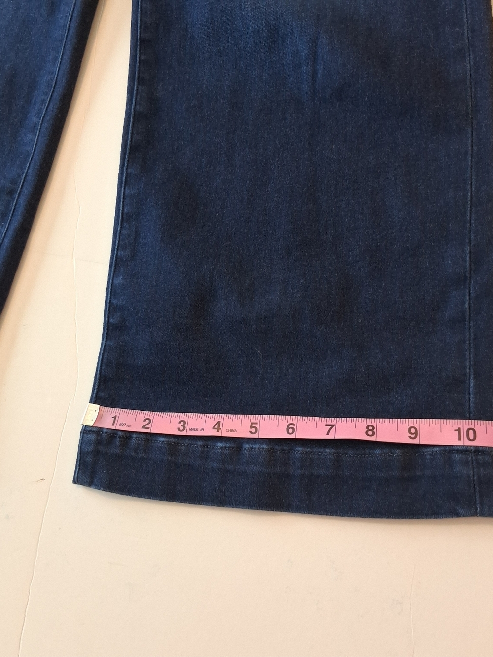 PAIGE Dark Blue High-Rise Wide Leg Jeans - Picture 15 of 16